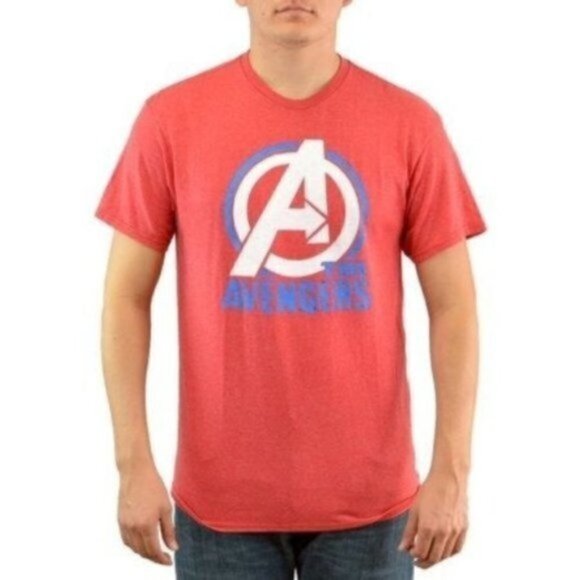 Marvel Avengers T-Shirt Red White Blue - Picture 1 of 5